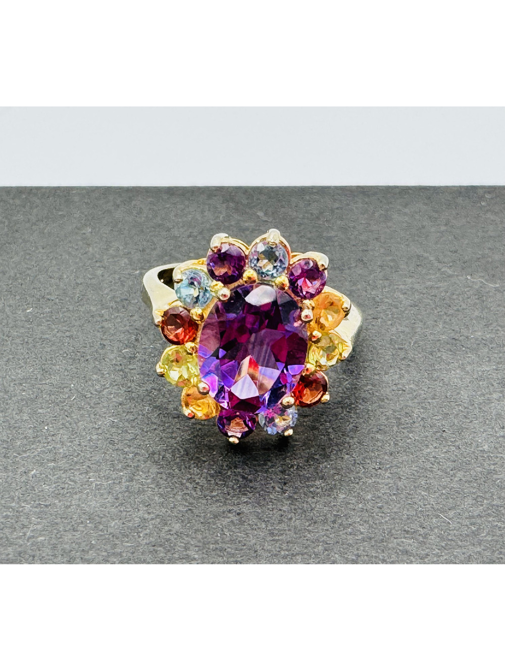 JTV (similar to QVC) 18K gold plated over sterling silver multi-color gemstones